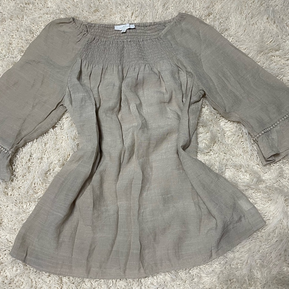New Directions Taupe Blouse